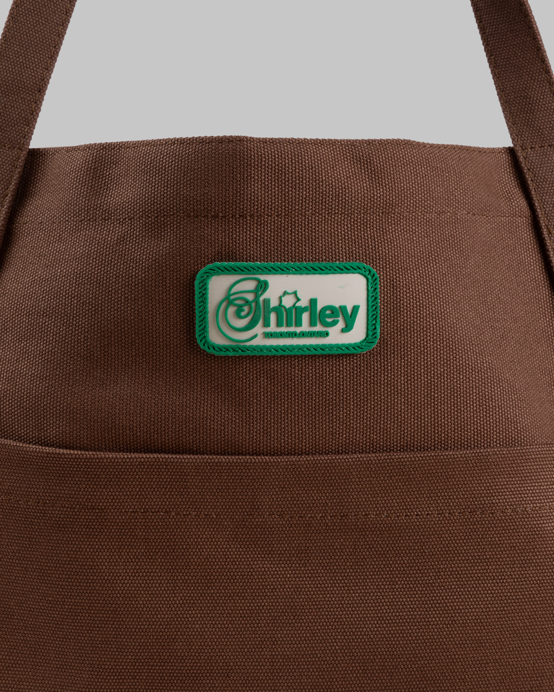 "Face" Canvas Tote Bag - Brown