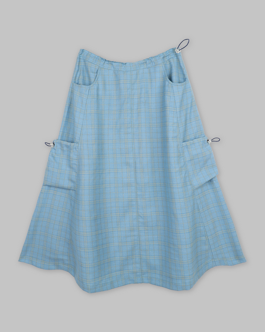 "Pretty Plaid Skirt" Blue